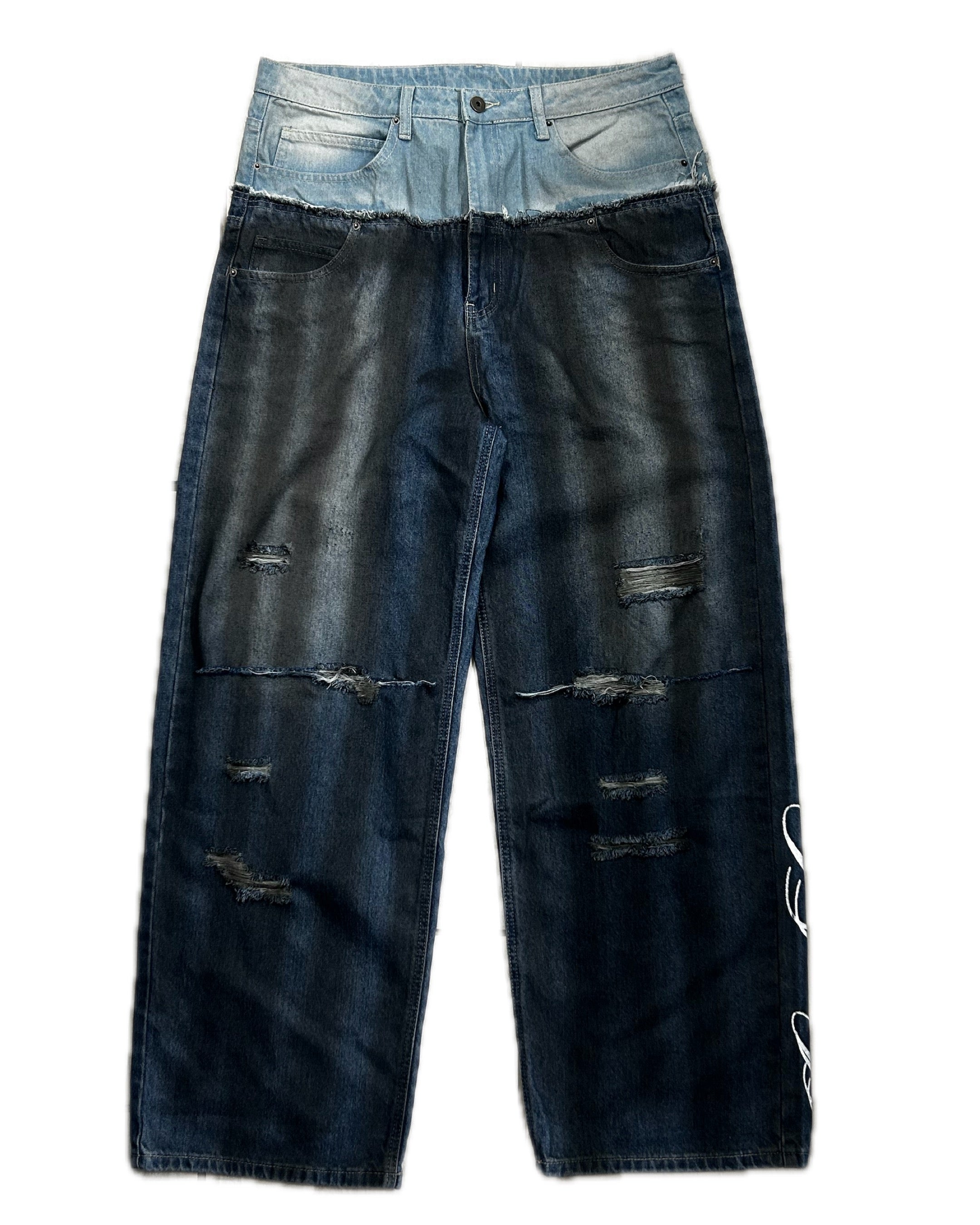 Double denim baggy