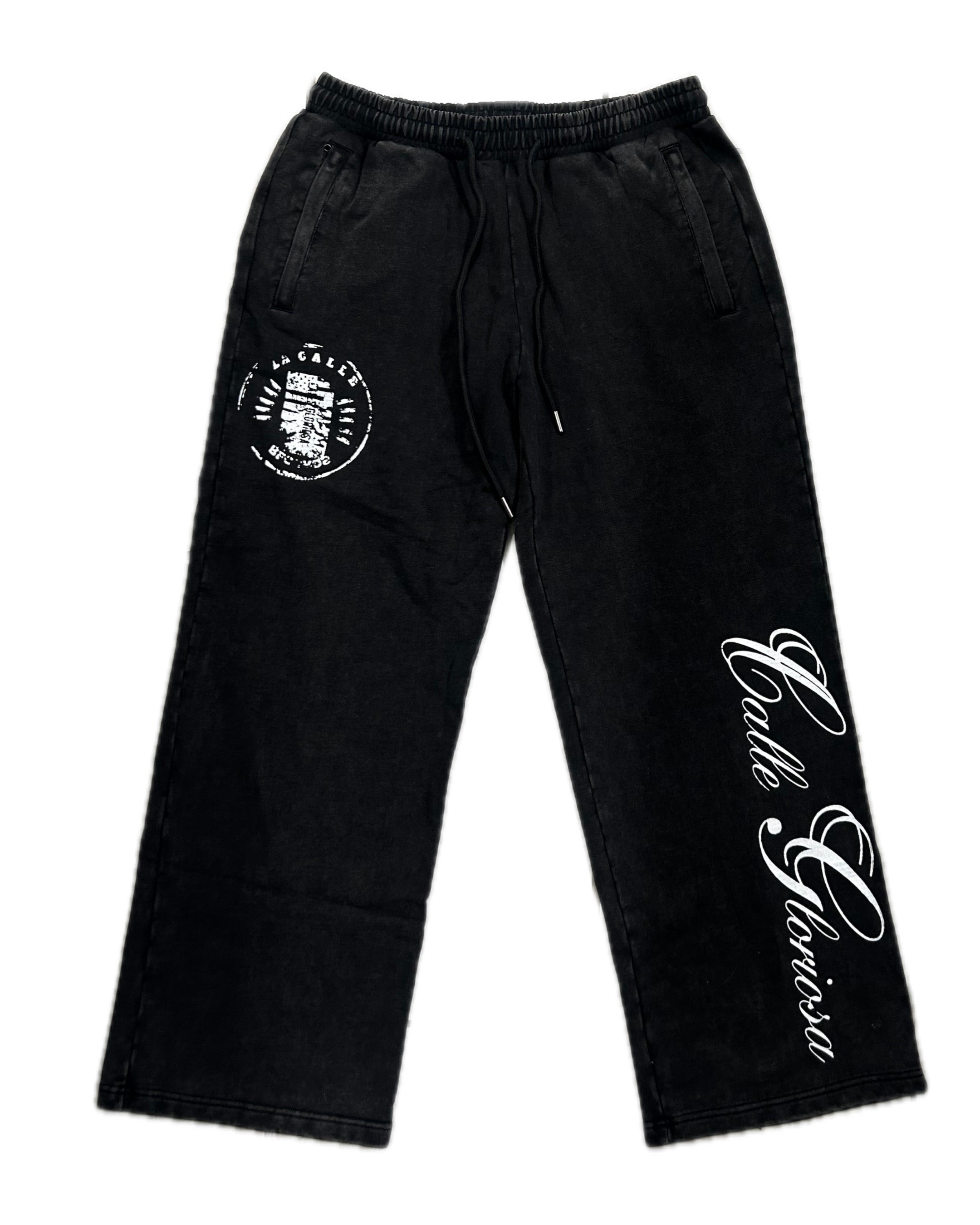 La Calle Records sweat pant (stone wash black)