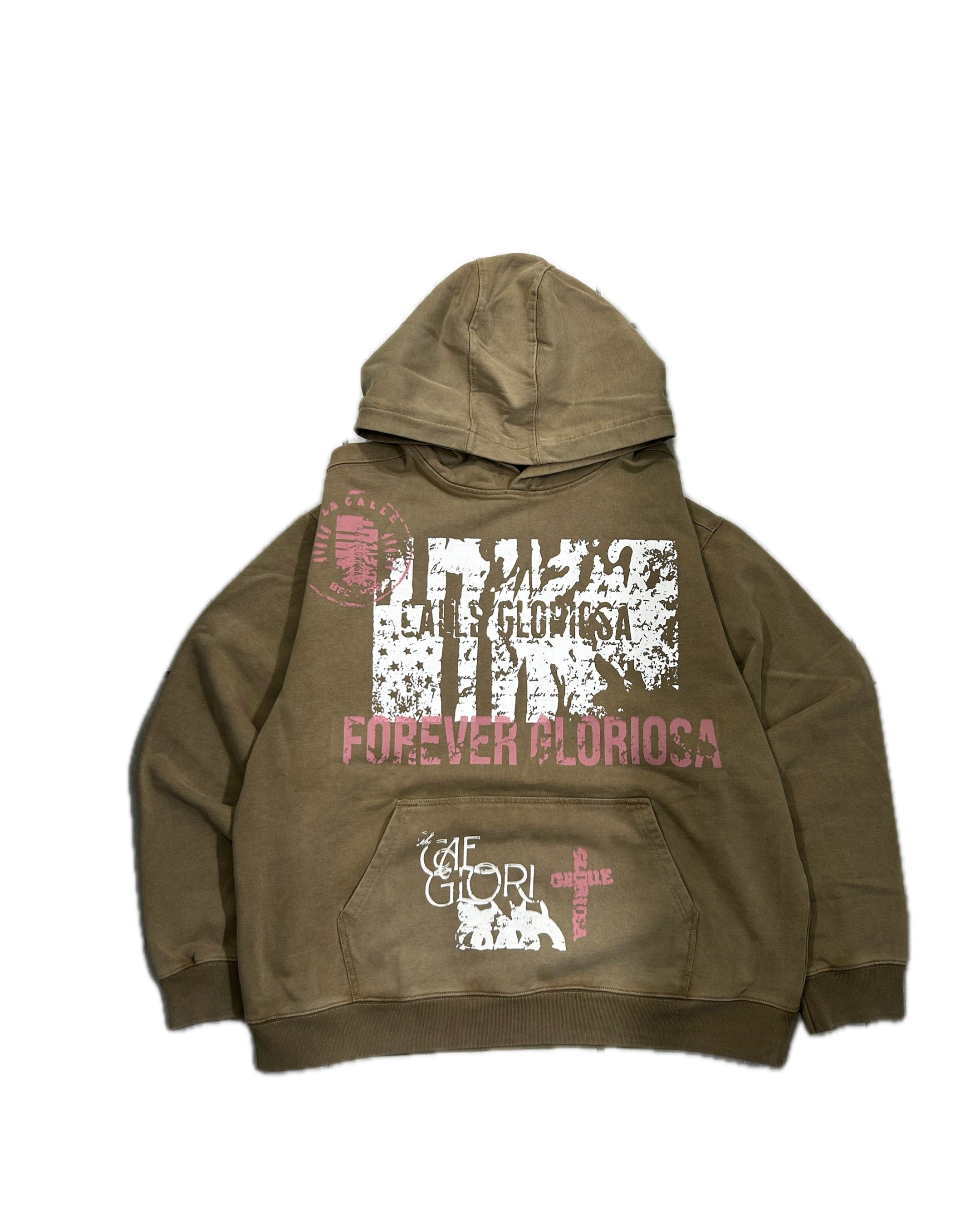 Forever Gloriosa Hoodie(brown stone wash)