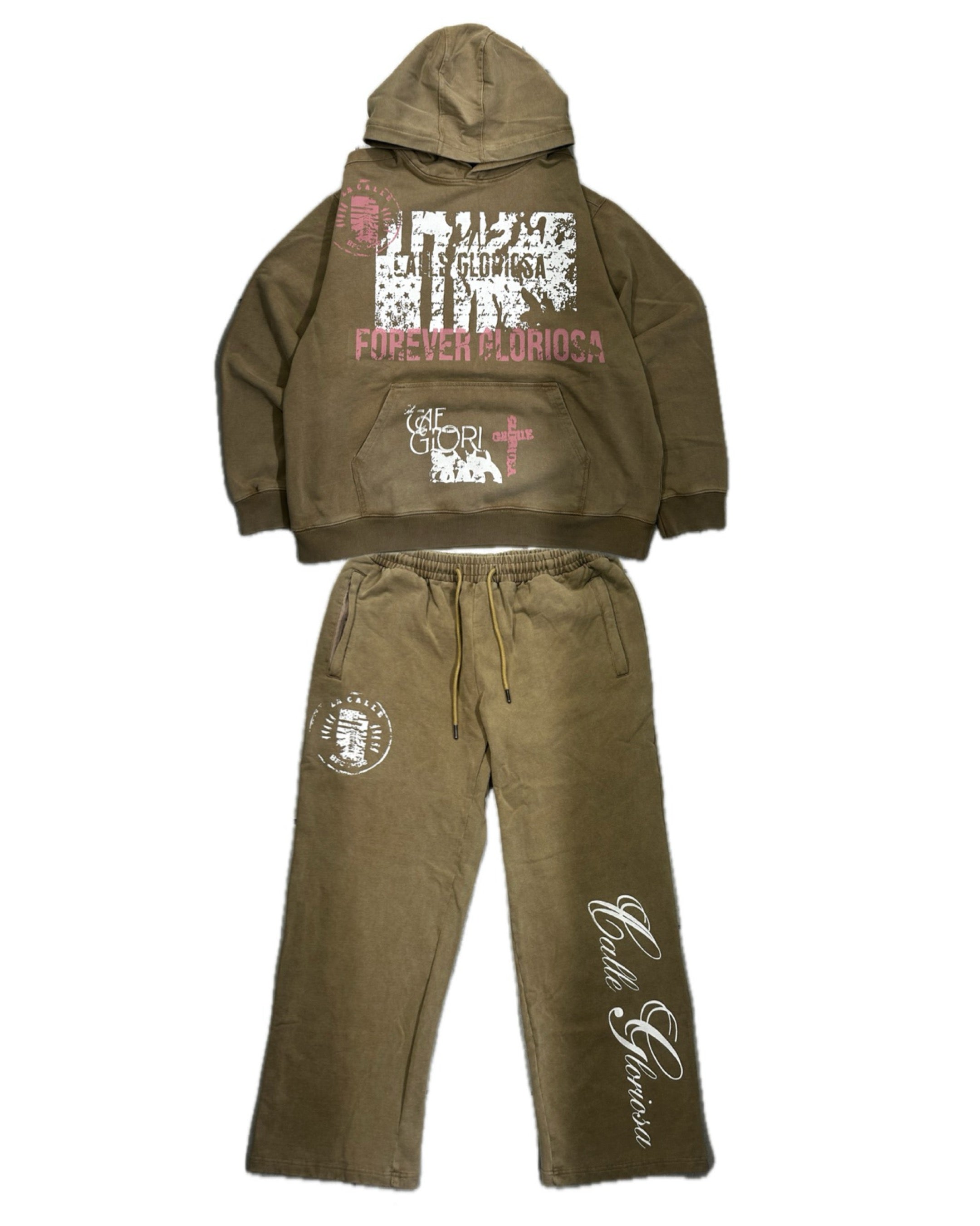 Forever Gloriosa Hoodie(brown stone wash)